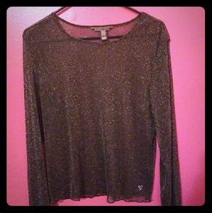 Victoria's secret sheer black sparkle shirt